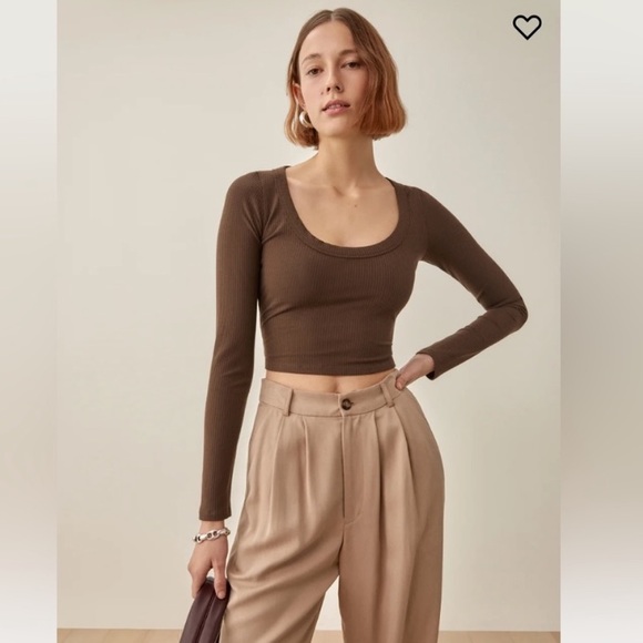 Reformation Tops Reformation Paige Knit Top In Cafe Poshmark